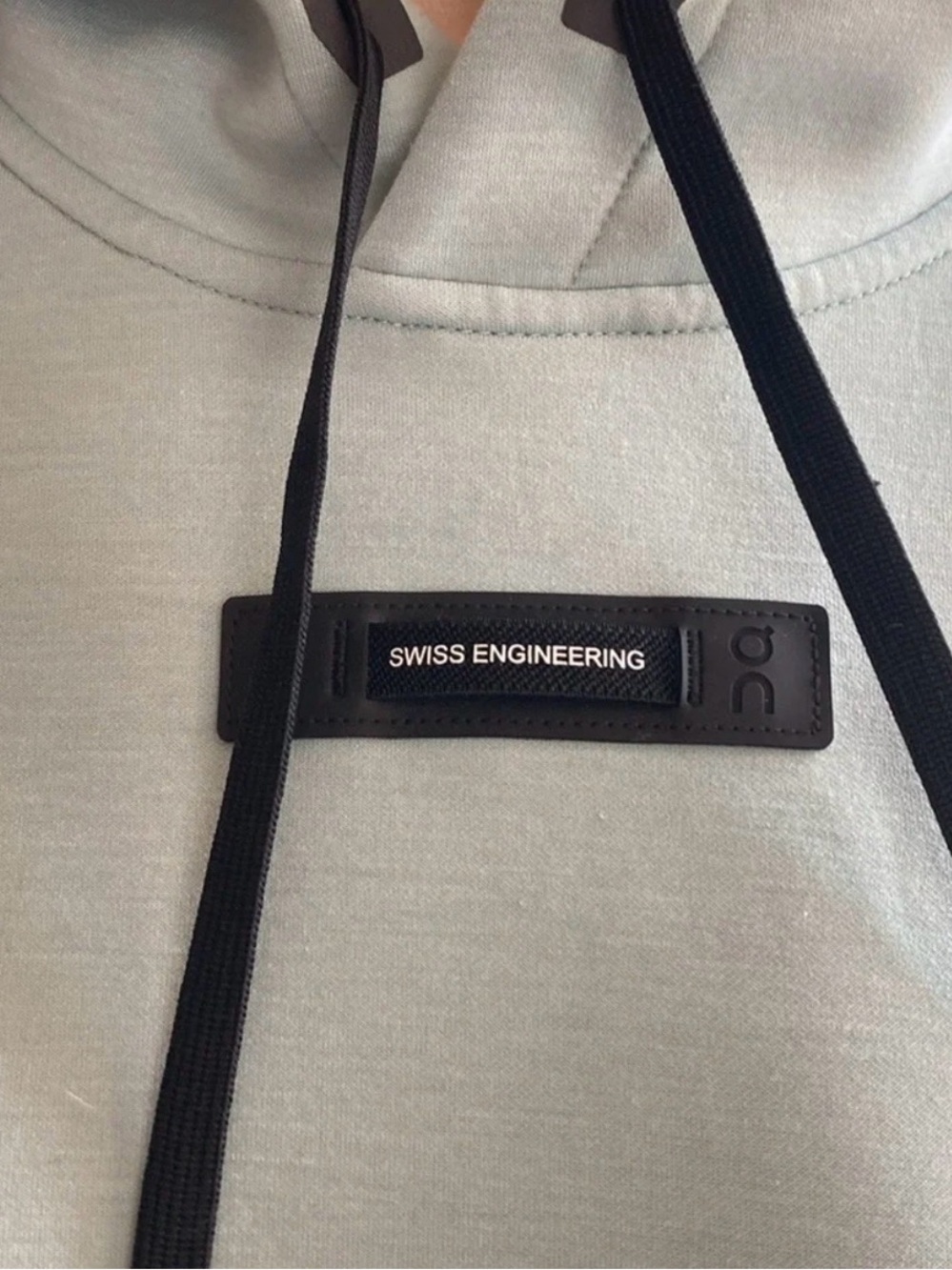 On Running Light Blue Hoodie with Black Drawstrings - Picture 5 of 5